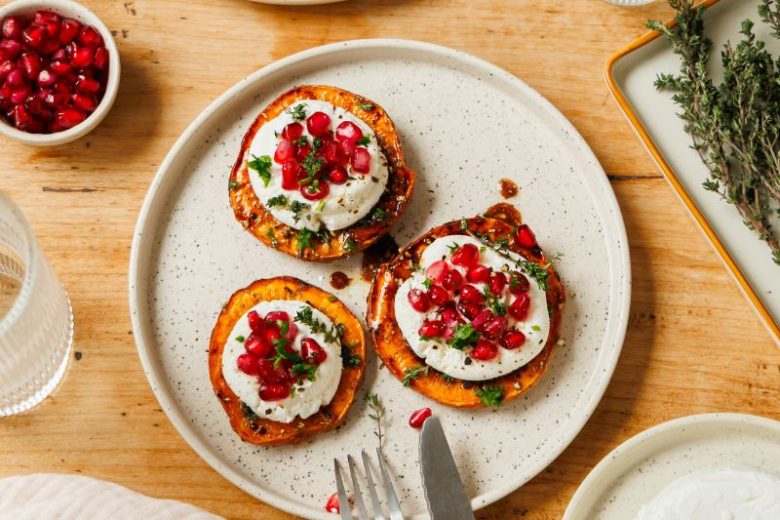 Tranches de patate douce au chèvre