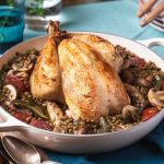 Poulet rôti aux lentilles vertes