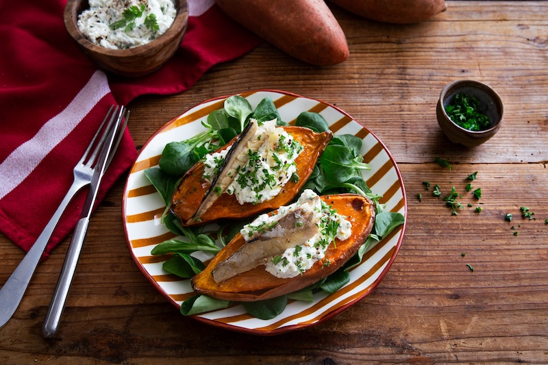 recette de Patate douce, ricotta et maquereaux