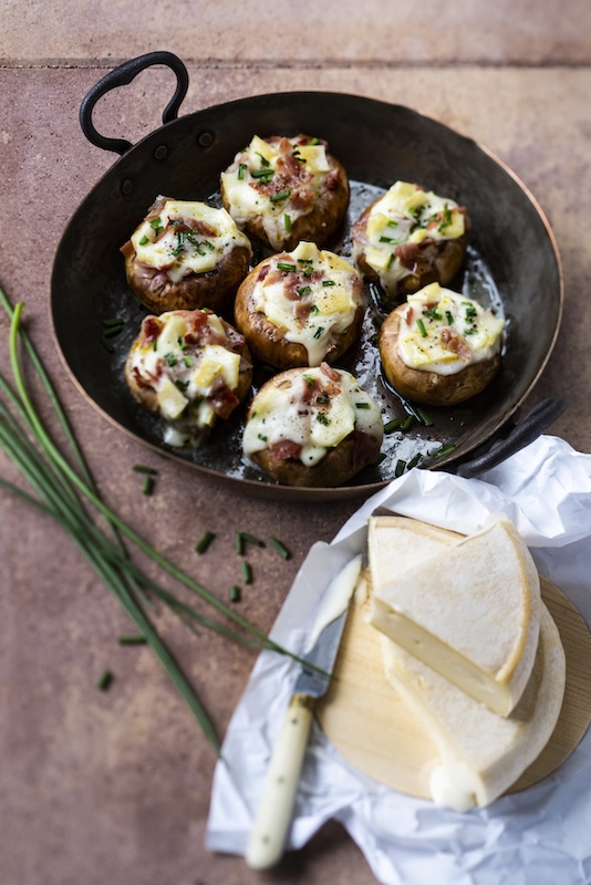 recette de Champignons farcis au Reblochon