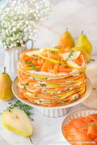 recipe for pancake cake with smoked salmon
