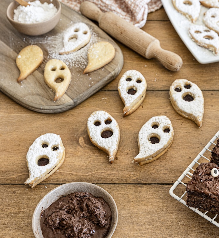 recette de Sablés fantômes à la mousse au chocolat