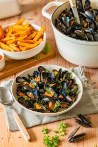 recipe for revisited Moules marinières