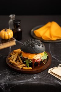 Mimolette Halloween Burger recipe