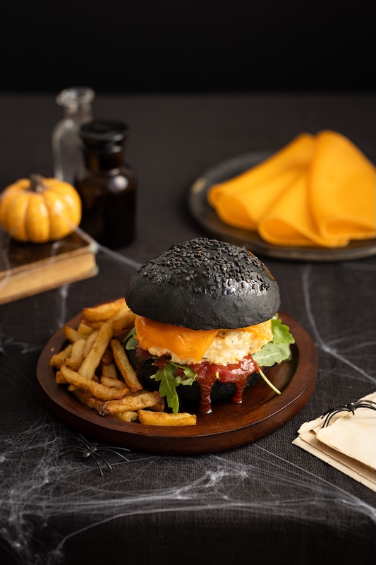 recette de Burger d’Halloween à la Mimolette