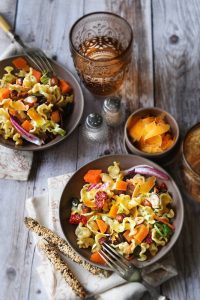 Mimolette and hazelnut pasta salad recipe