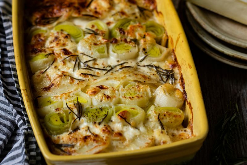 Dauphinois de poireaux au Reblochon