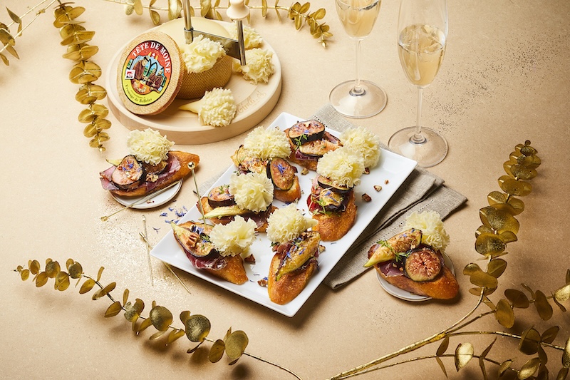 recette de Crostinis aux figues et à la Tête de Moine