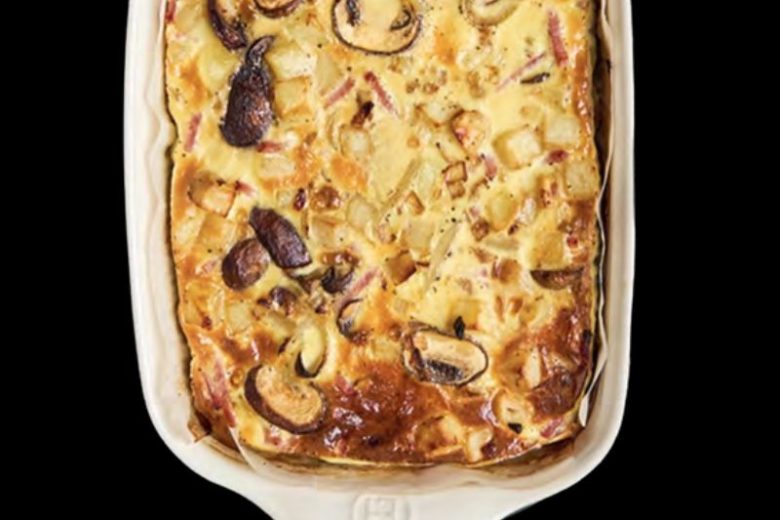 Frittata aux champignons et jambon