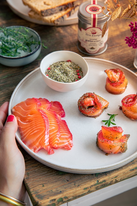 recette de Saumon gravlax au timur
