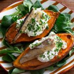 Patate douce, ricotta et maquereaux