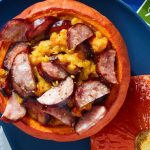Potimarron farci à la saucisse de Montbéliard