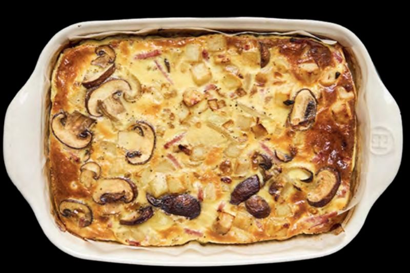 recette de Frittata aux champignons et jambon