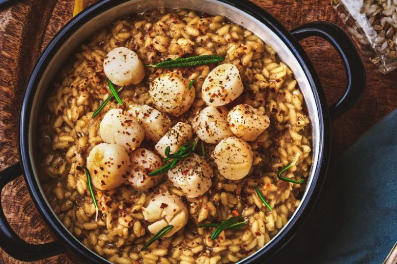Risotto aux cèpes et aux Saint-Jacques