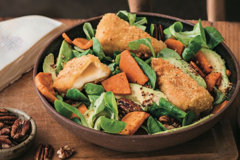 Salade automnale au Reblochon pané