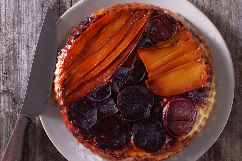 Tatin de légumes d’automne au Morbier