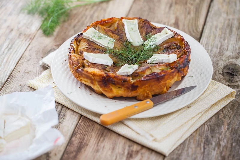 recette de Tatin de fenouil à la brique de chèvre